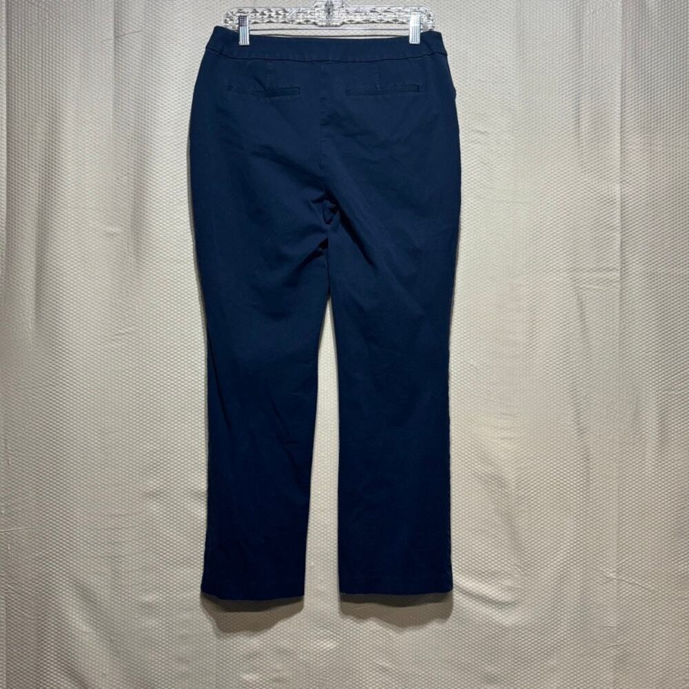 Chicos Navy Blue Pull On Slim Short Pants Stretch Career Trousers Size 0.5 US 6 - Picture 8 of 11
